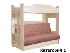 Двухъярусная кровать с диваном-кроватью 900*1900 шимо светлый (I)