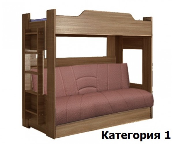 Двухъярусная кровать с диваном-кроватью 900*1900 шимо темный (I)
