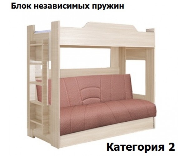 Двухъярусная кровать с диваном-кроватью 900*1900 БНП (II)