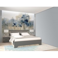 Спальня АНТ (кровать 1,6 м б/м б/о+2 тумбы) сонома/графит софт