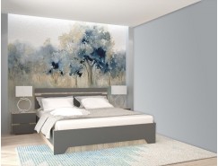 Спальня АНТ (кровать 1,6 м б/м б/о+2 тумбы) сонома/графит софт