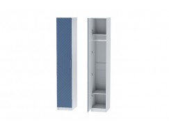 Одностворчатый шкаф со штангой 400*580*2400 белый/МДФ дуб синий