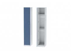Одностворчатый шкаф со штангами 400*580*2400 белый/МДФ дуб синий