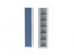 Одностворчатый шкаф с полками 400*580*2400 белый/МДФ дуб синий