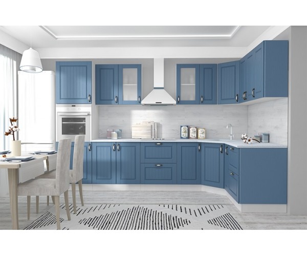 МН для кухни Прованс 3300x1816 мм белый/дуб синий