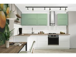 Кухня 1616 на 2816 мм эмаль белая/зеленая