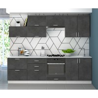 МН для кухни Эко 2600 белый/бетон графит