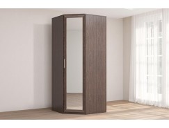 Угловой одностворчатый шкаф с зеркалом 918*918*2200 венге Linum/Caiman коричневый