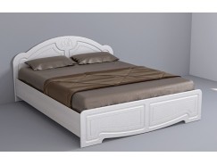 Кровать 1,4 низкий щиток КЭТ-6 Классика бодега белая/жемчужный перламутр