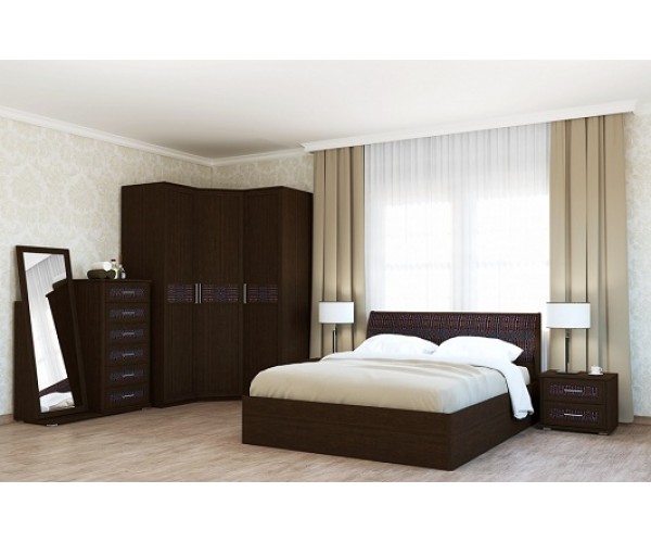 Спальня Кэт-4 Вариант 4 венге Linum/Caiman коричневый