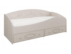 Кровать с защитным бортом Каролина вудлайн кремовый/сандал белый
