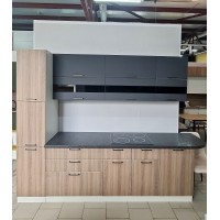 Кухня 2500 мм МДФ графит софт/дуб галиано