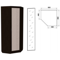 Угловой одностворчатый шкаф с зеркалом 850*850*2216 венге