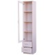 Шкаф для книг с ящиками узкий 220 молочный дуб